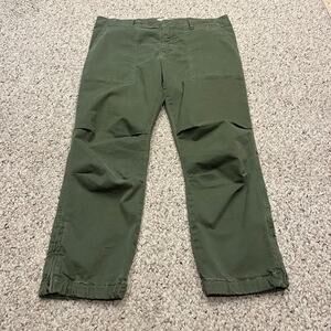 Nili Lotan Cropped Military Pant 12 Green Casual Gorpcore Utility Cotton